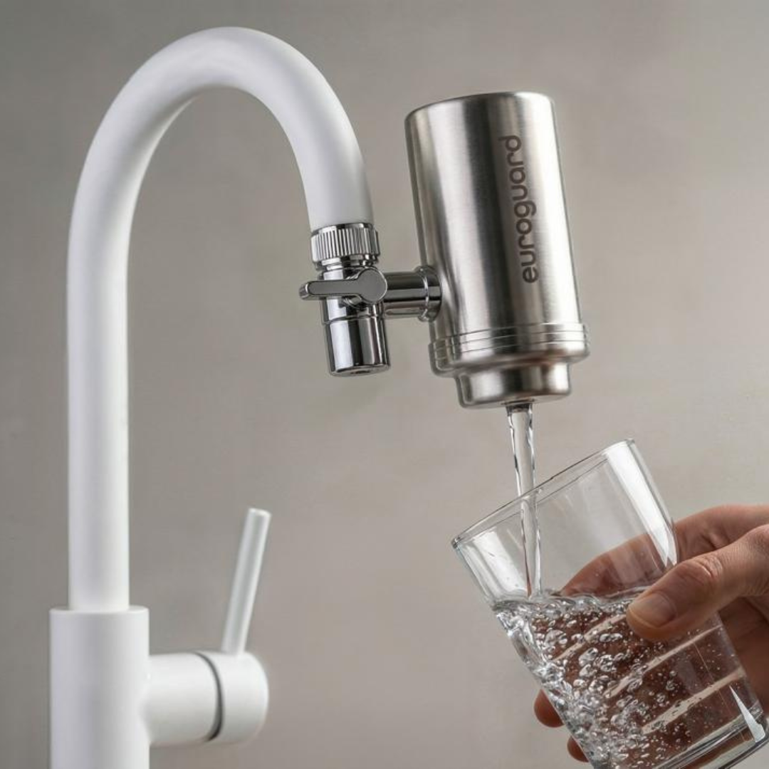 Filtro de Agua para Grifo Euroguard (Inox) – Reduce el Cloro, el Sabor y las Impurezas