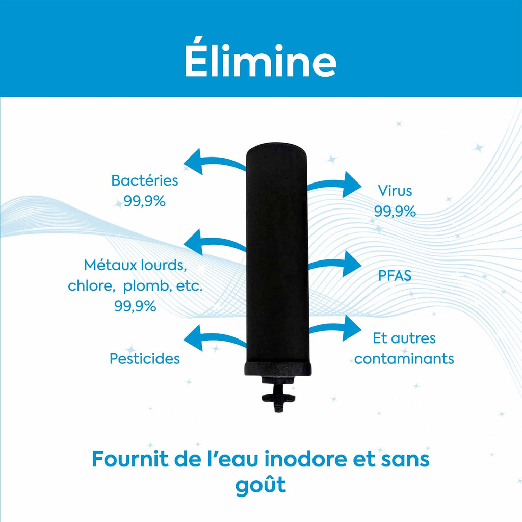 Filtres à Charbon Actif Ionisé Euroguard Premium 2X - Compatibles avec Tous les Filtres Berkey - EuroGuard Filtre