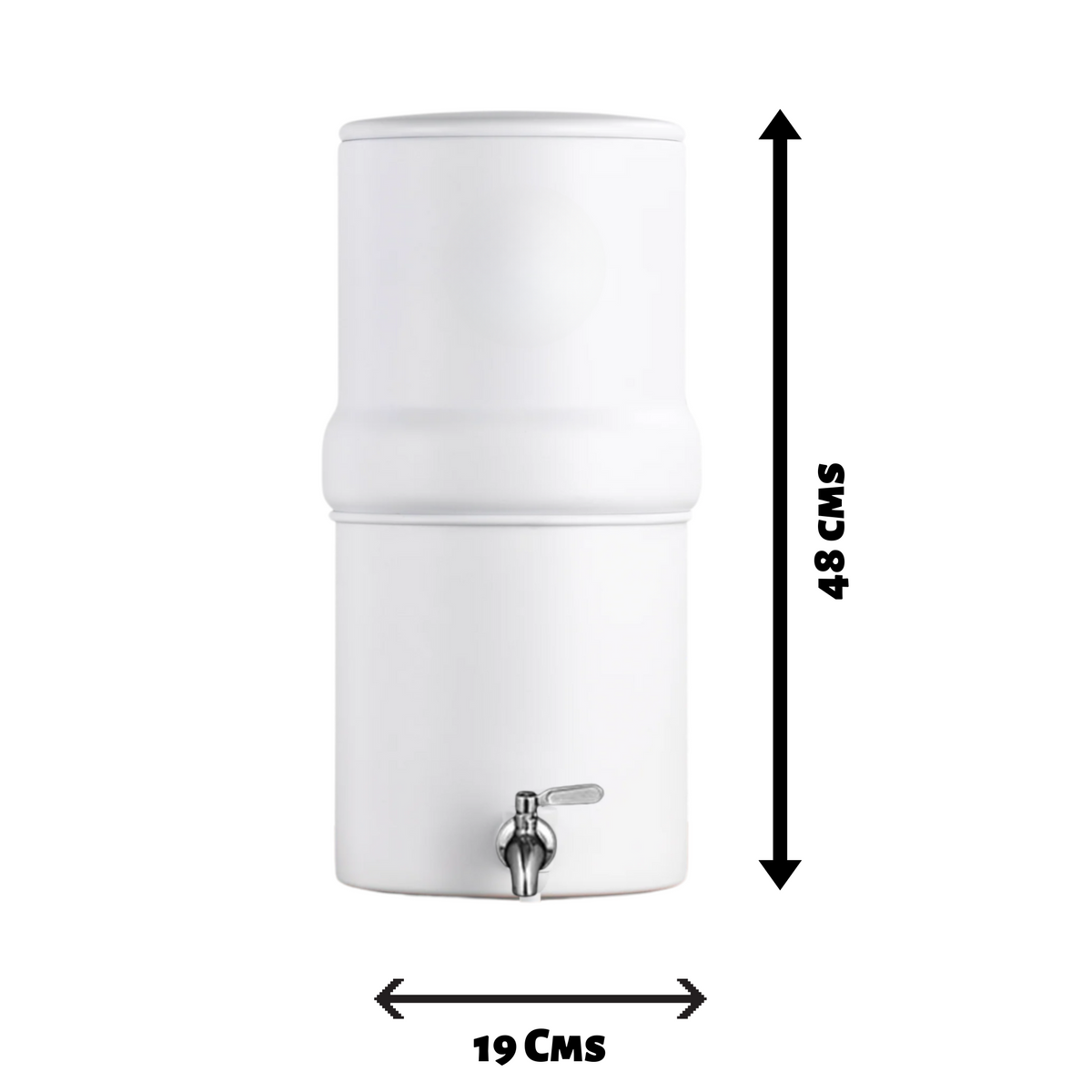 Inox Blanco Edición Limitada – Filtro de Agua por Gravedad (Soporte de Madera + Grifo Indicador)