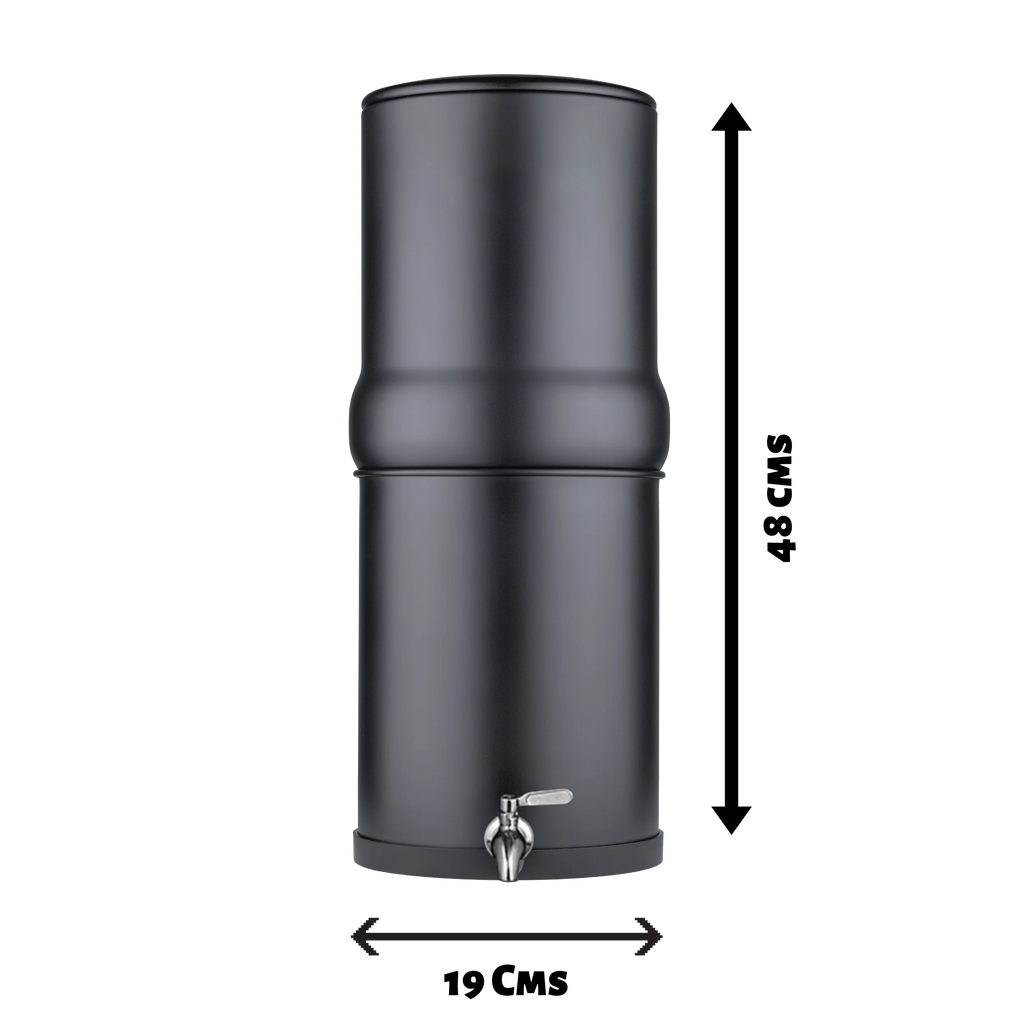 6 Litres Inox Noir Édition Limitée - Filtre à Eau et Purificateur d’Eau - EuroGuard Filtre